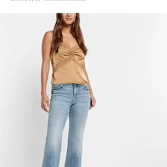 Express 70s Flare Mid Rise Jeans, light to medium blue, size 4S - Picture 2 of 8